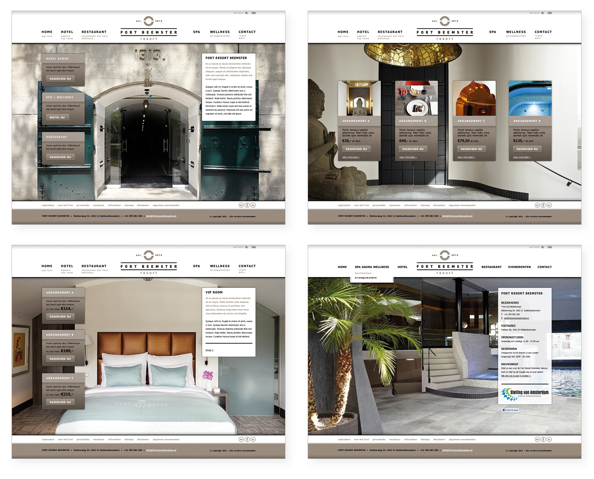 Fort Resort Beemster - website - initial design